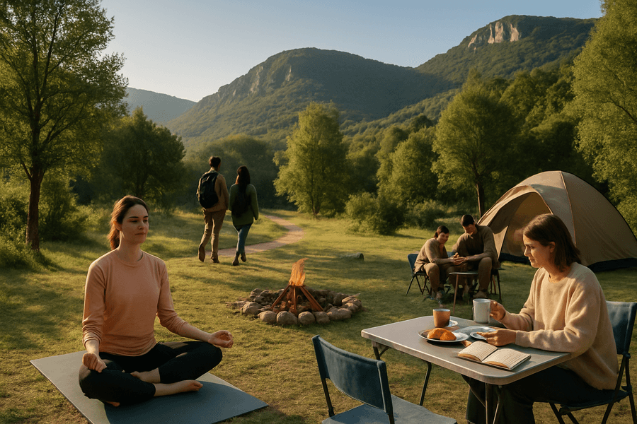 Despierta en un entorno natural perfecto para desconectar. Disfruta de senderos, yoga al amanecer, juegos sin internet y noches estrelladas y calmadas.